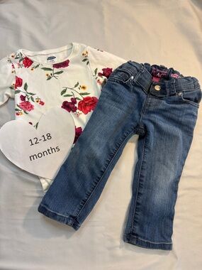 Children's Place/Old Navy - 2 piece set - onesie and jeans